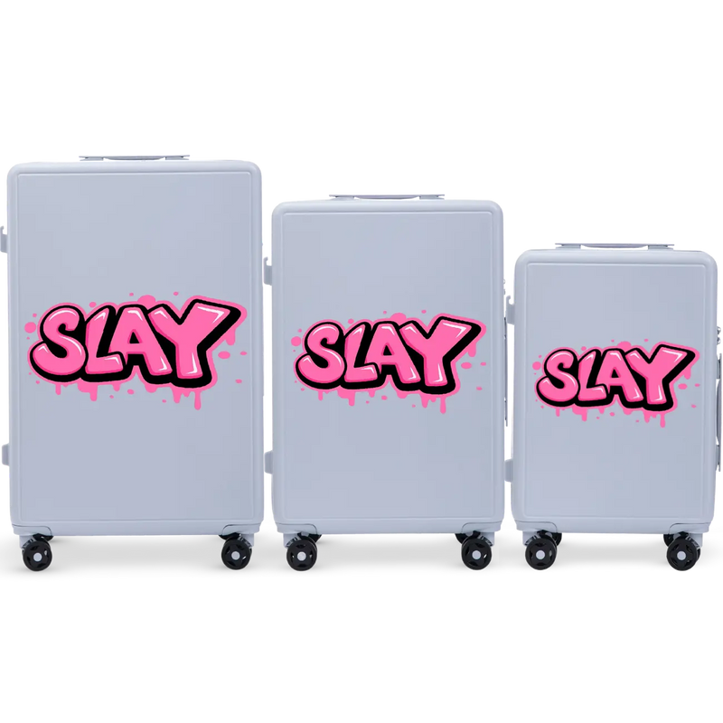 Set 3 valize Wings ABS+ personalizate ALBASTRU PASTEL SLAY