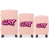 Komplektas 3 lagaminų Wings ABS+ Customized PINK SLAY