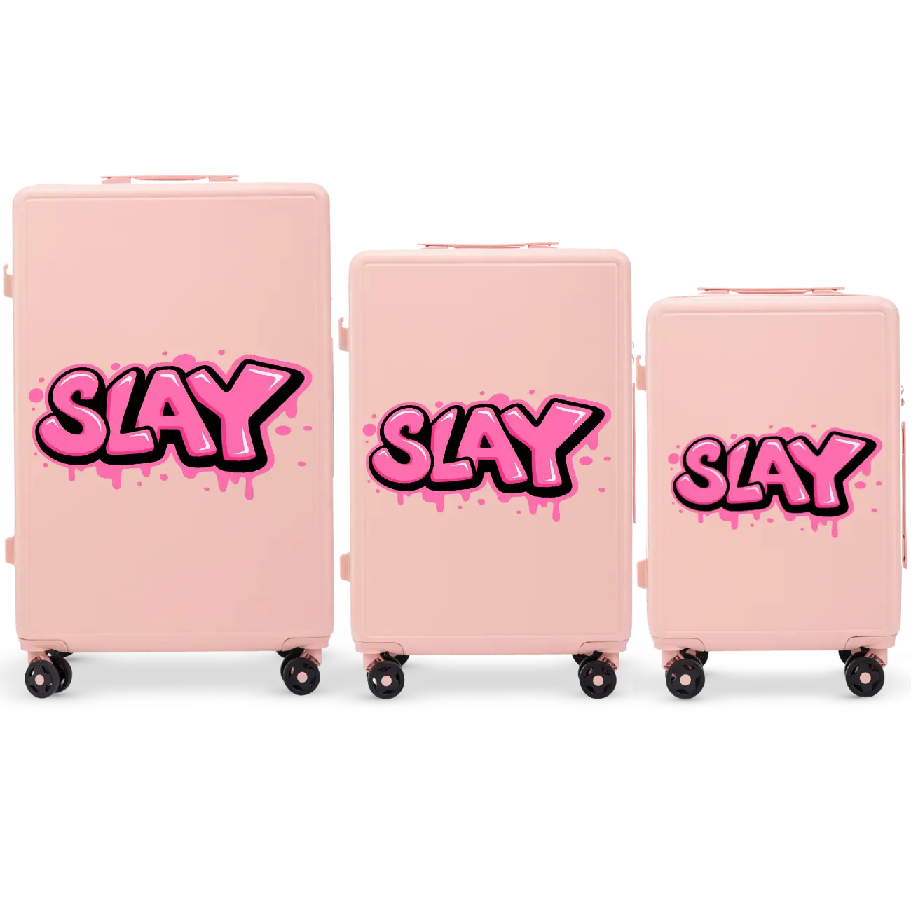 Komplet 3 WALIZEK Wings ABS+ Customized PINK SLAY customized