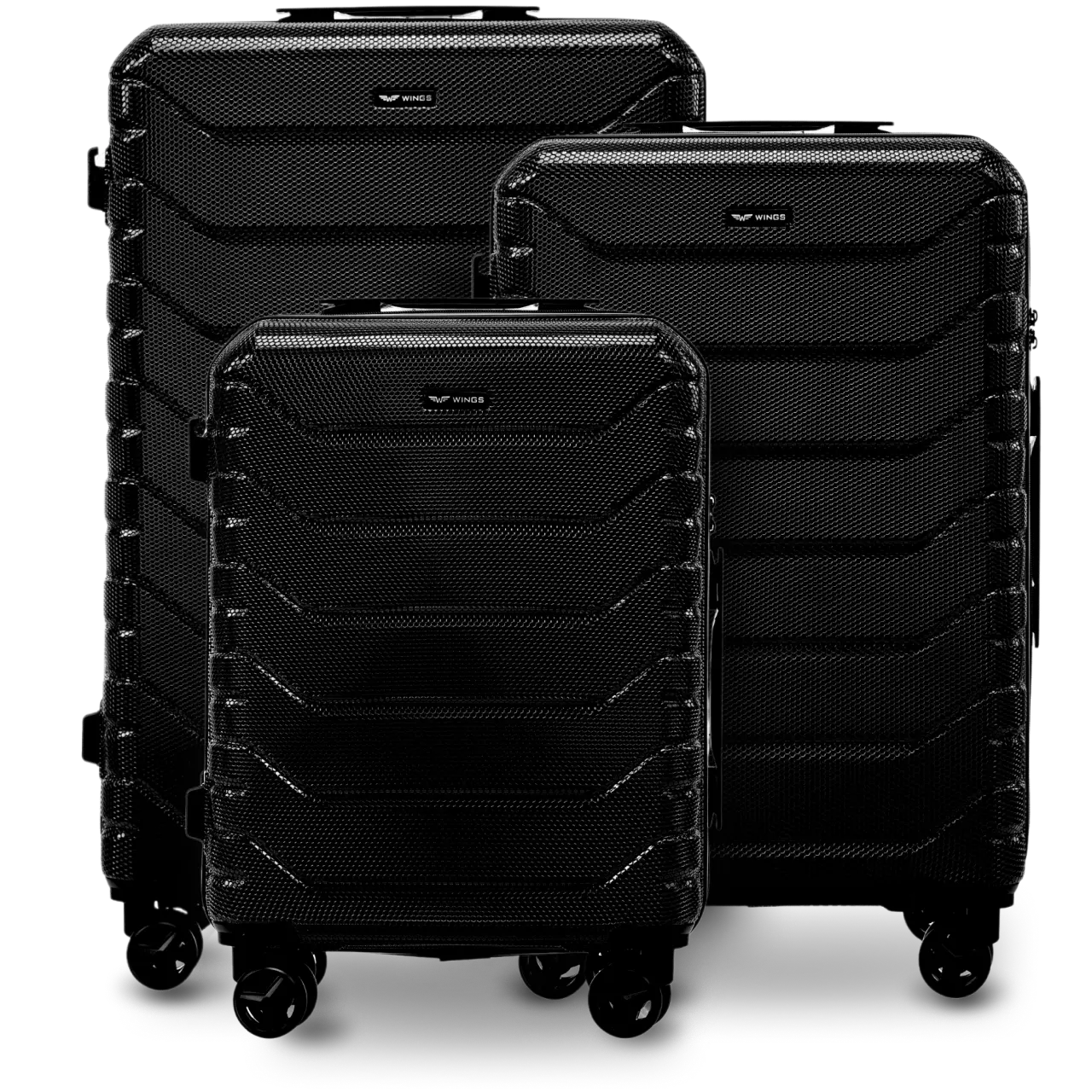 Zestaw 3 walizek Wings CRAKE POLICARBON 100% BLACK CRAKE COLLECTION