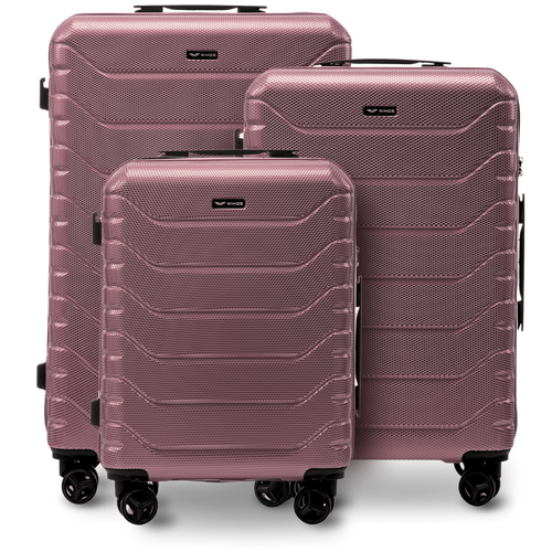 Set of 3 suitcases Wings CRAKE POLICARBON 100% ROSE GOLD