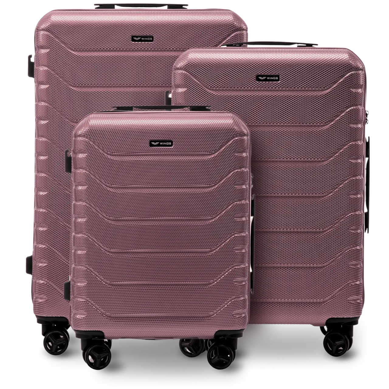 Zestaw 3 walizek Wings CRAKE POLICARBON 100% ROSE GOLD CRAKE COLLECTION