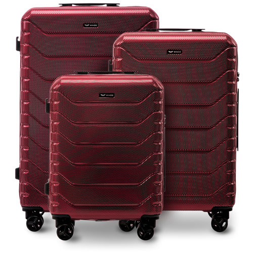 Set of 3 suitcases Wings CRAKE POLICARBON 100% WINE RED