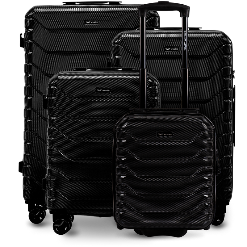 Set di 4 valigie Wings CRAKE POLICARBONATO 100% NERO