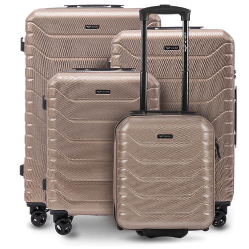 Set of 4 suitcases Wings CRAKE POLICARBON 100% CHAMPAGNE
