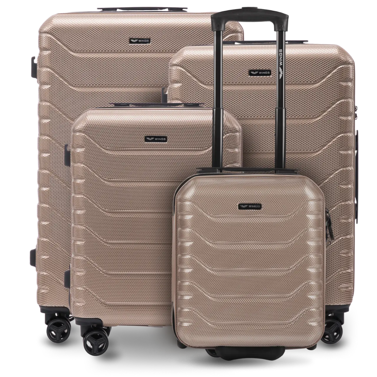Zestaw 4 walizek Wings CRAKE POLICARBON 100% CHAMPAGNE CRAKE COLLECTION