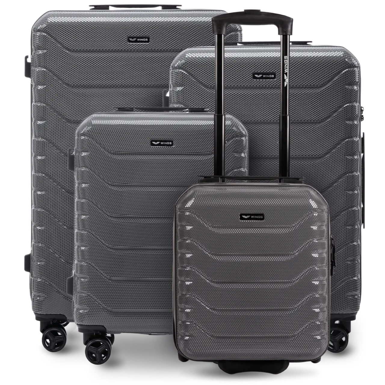 Zestaw 4 walizek Wings CRAKE POLICARBON 100% DARK GREY CRAKE COLLECTION