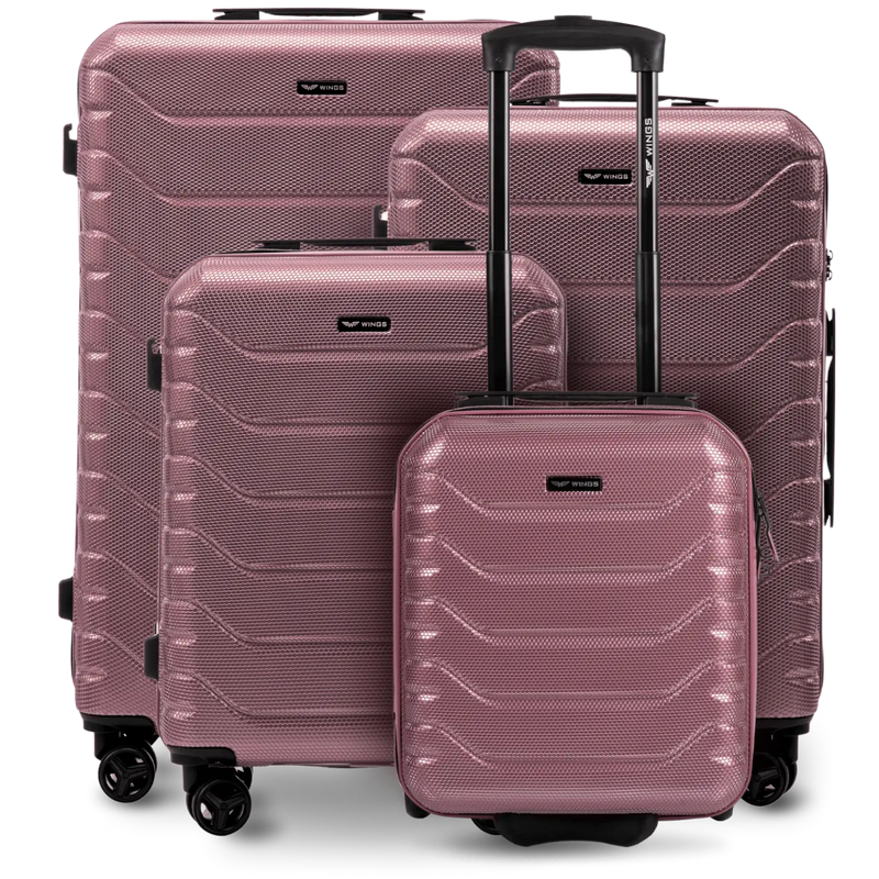 Sada 4 kufrov Wings CRAKE POLYCARBON 100% ROSE GOLD S/M/L + MINI