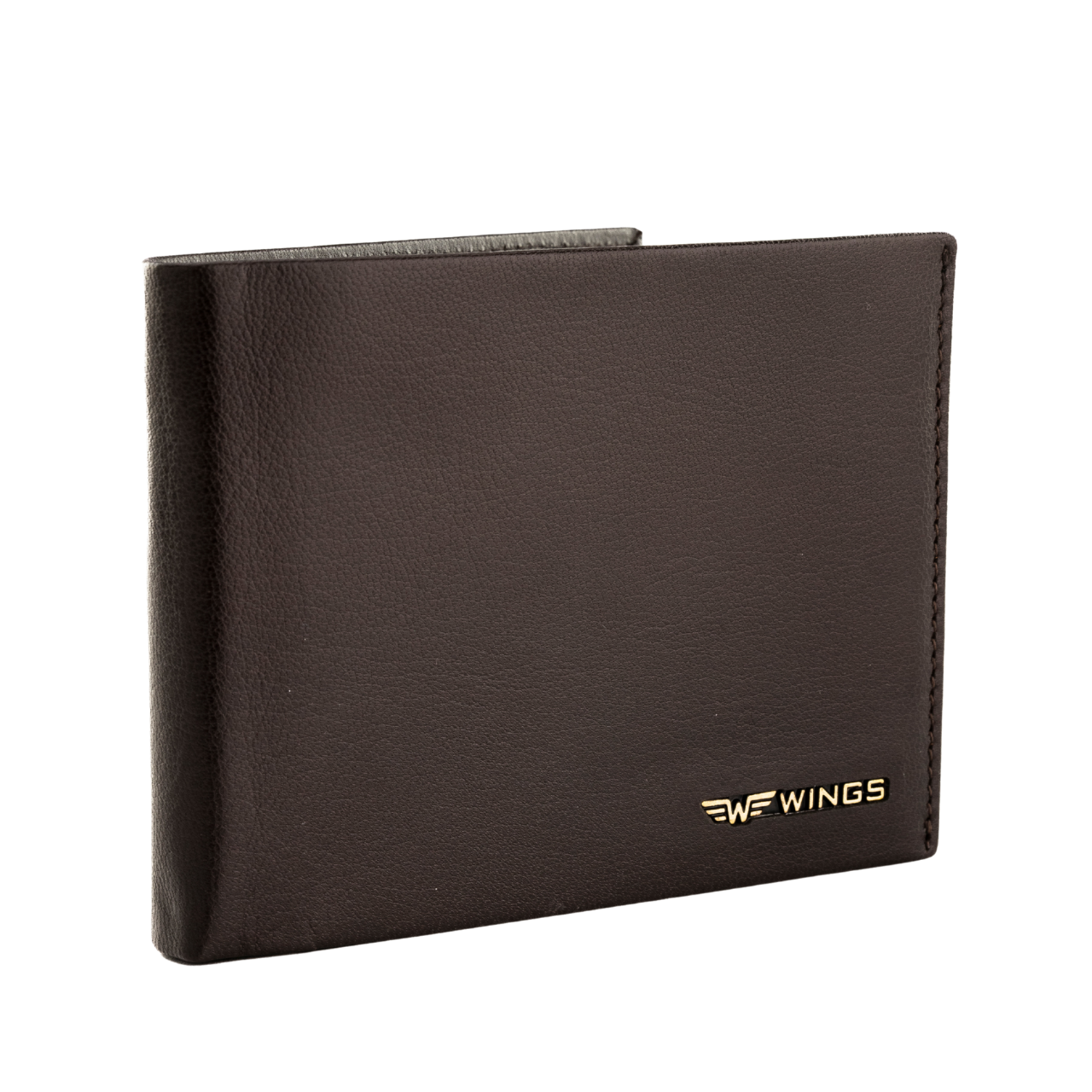 WINGS Portafoglio da uomo in pelle naturale con patta ribaltabile marrone