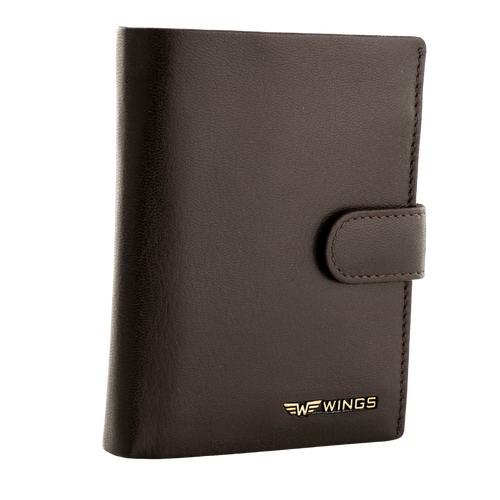 WINGS Pánska peňaženka z prírodnej kože na patent Brown