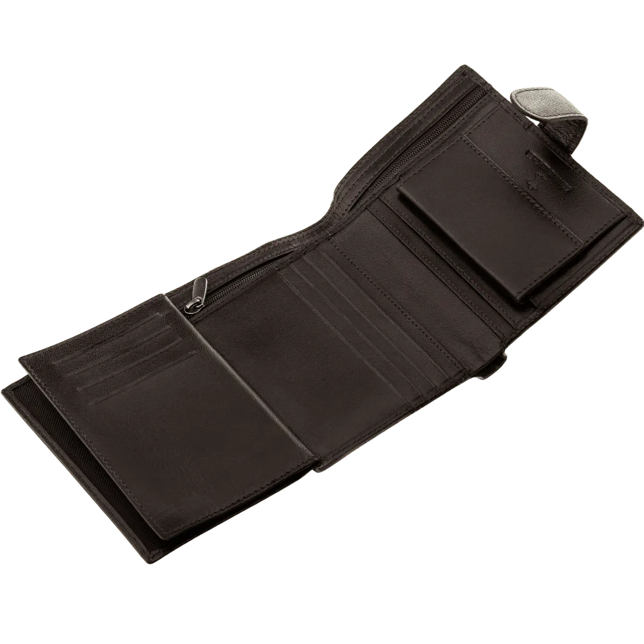WINGS Męski portfel ze skóry naturalnej zapinany Brown LEATHER COLLECTION