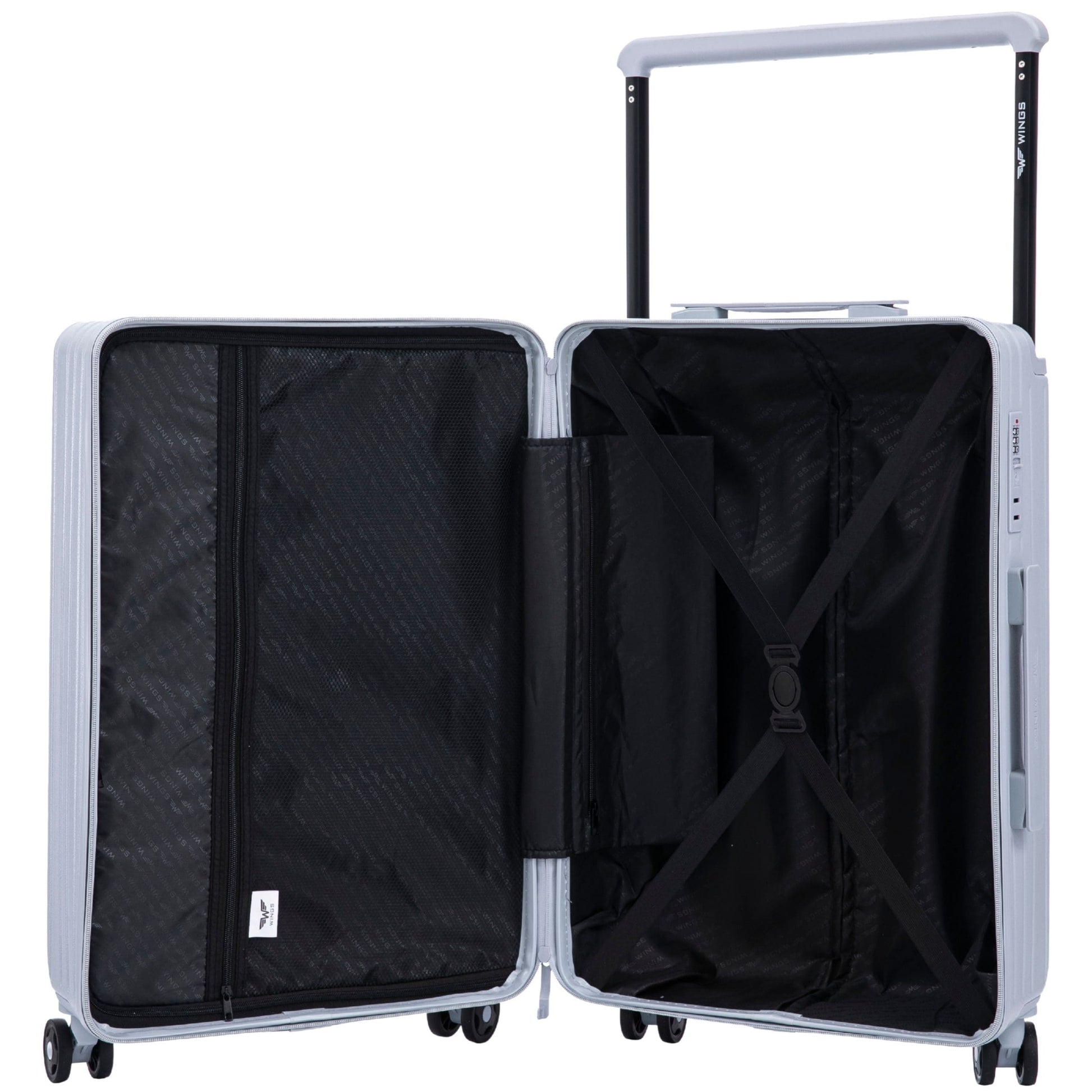 Куфар за ръчен багаж Wings ABS+ 20" Customized Черен ZEUS (1) (1) (1) (1)