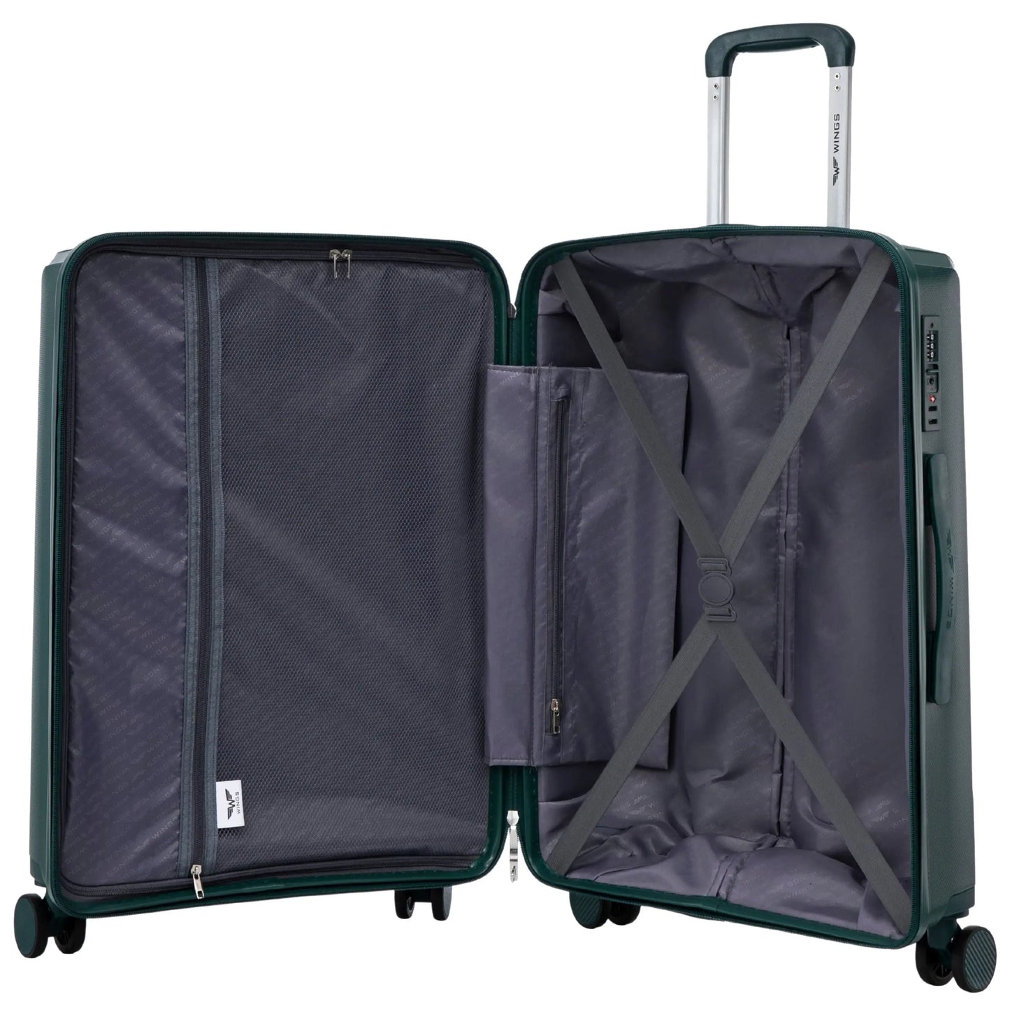 Komplet 3 walizek Wings COCKATIEL polipropylen DARK GREEN COCKATIEL COLLECTION