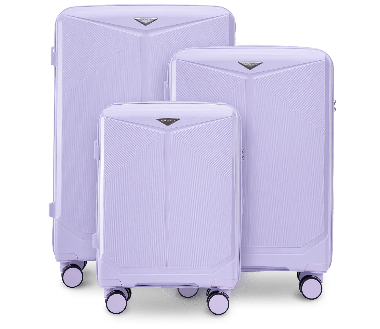 Komplet 3 walizek Wings COCKATIEL polipropylen WHITE PURPLE COCKATIEL COLLECTION