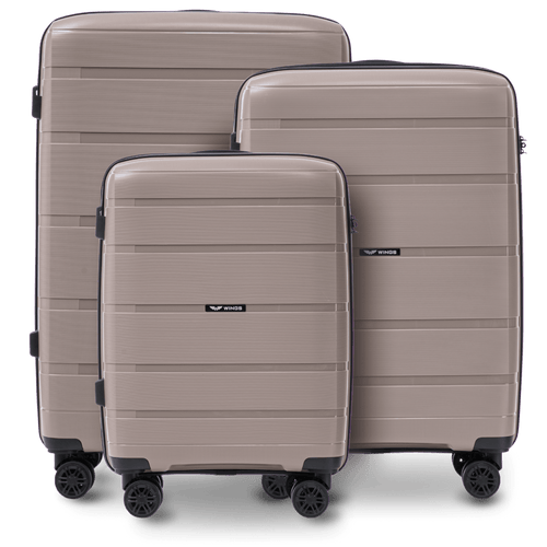 Комплект 3 куфара Wings HAWFINCH 3.0 полипропилен ШАМПАНСКО