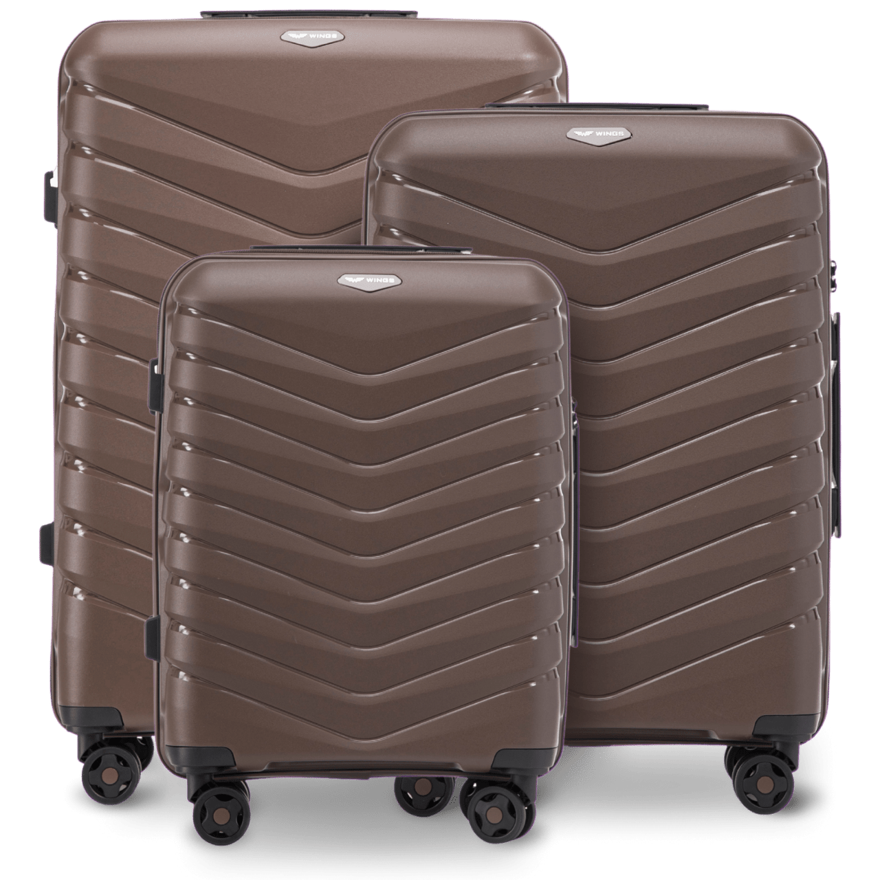 Zestaw 3 walizek Wings PHOENIX polipropylen BROWN PHOENIX COLLECTION