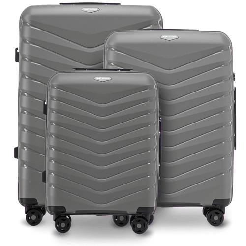 Súprava 3 kufrov Wings PHOENIX polypropylén SIVÁ