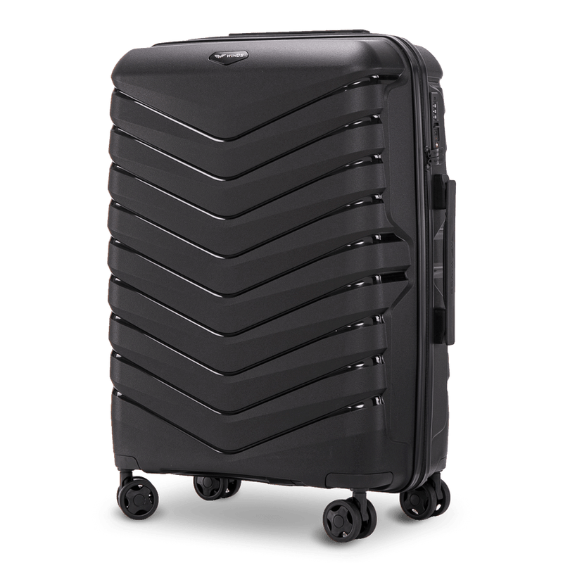 Vidēja izmēra koferis Wings PHOENIX polipropilēns 24" MELNS