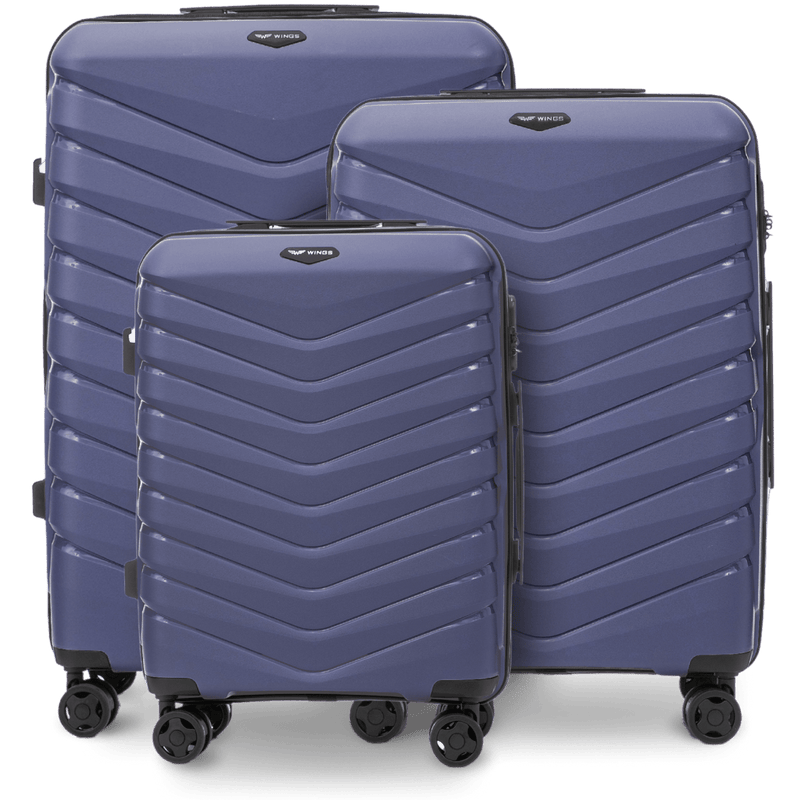 Set di 3 valigie Wings PHOENIX 2.0 in polipropilene BLU