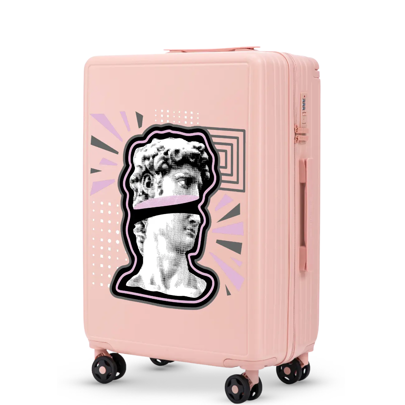 Walizka średnia Wings ABS+ 24" Customized SOFT PINK POPIERSIE customized