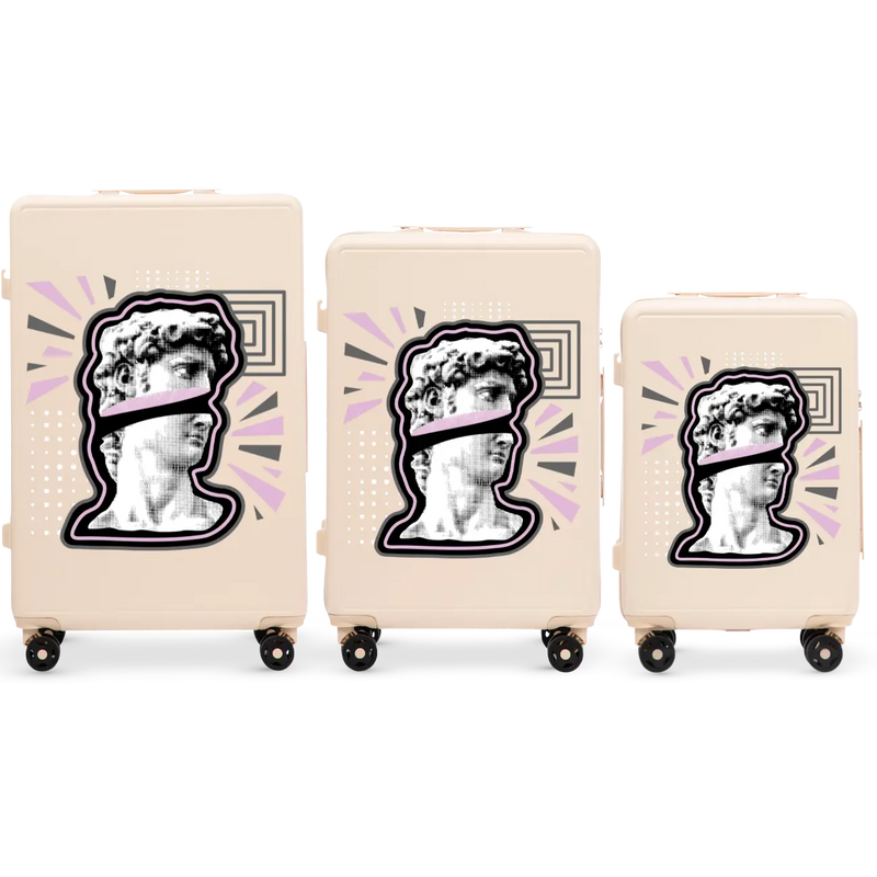 Set of 3 SUITCASES Wings ABS+ Customized DIRTY WHITE POPIERSIE