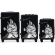 Sada 3 KUFŘŮ Wings ABS+ Přizpůsobený BLACK MEOW