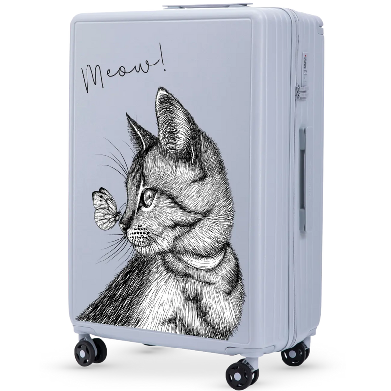 Velký kufr Wings ABS+ 28" Přizpůsobený PASTEL MODRÉ MEOW