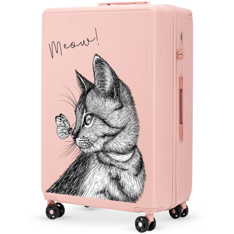 Liela koferis Wings ABS+ 28" Pielāgota MĪLĪGA ROZĀ MEOW