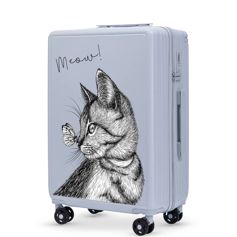 Medium Wings ABS+ Suitcase 24" Customized PASTEL BLUE MEOW
