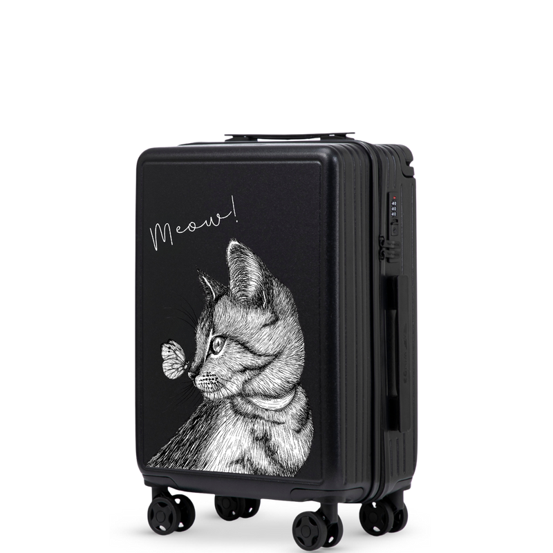 Kabinový kufr Wings ABS+ 20" Přizpůsobený ČERNÝ MEOW