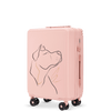 Wings ABS+ 20" handbagagekoffer Customized SOFT PINK DOG