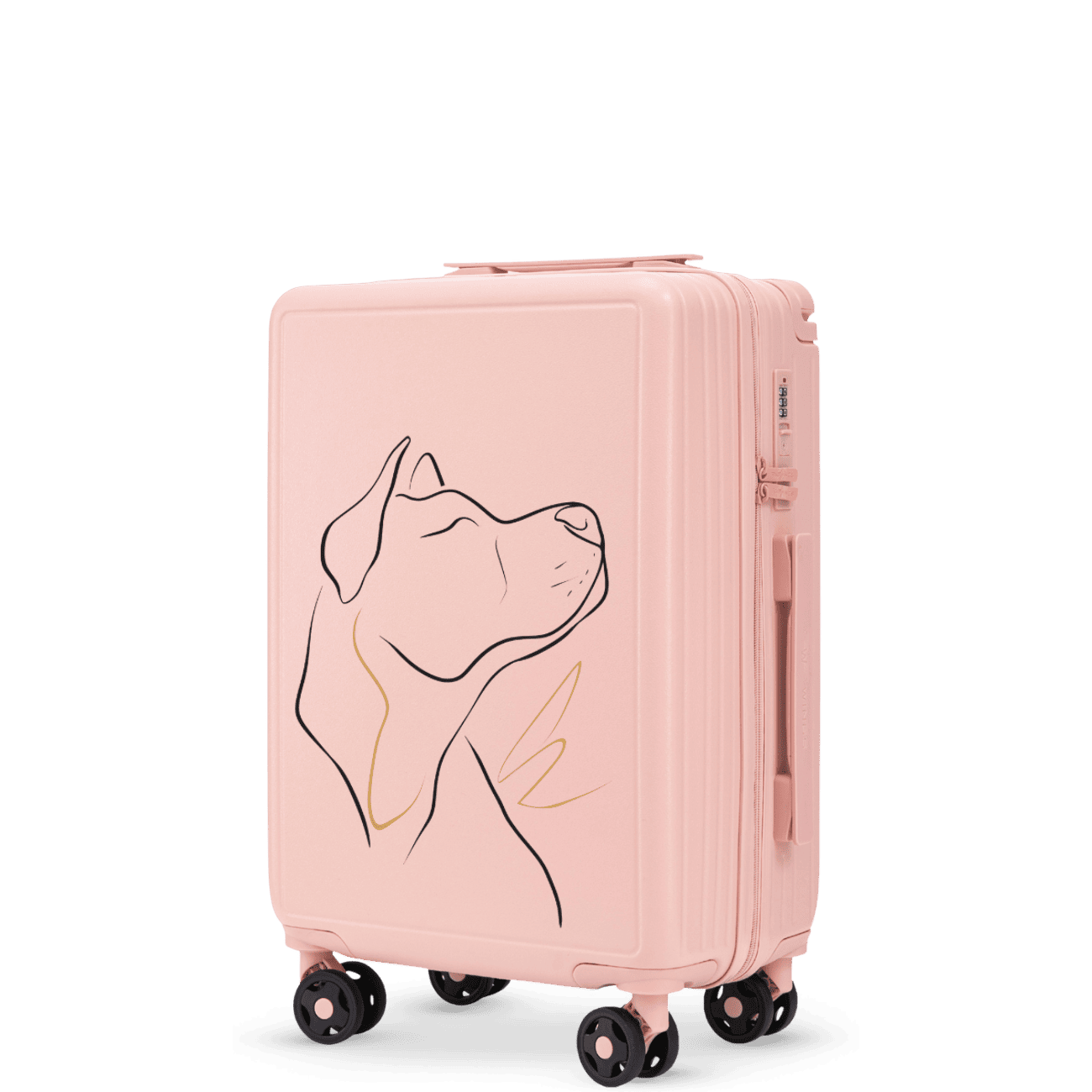 Walizka kabinowa Wings ABS+ 20" Customized SOFT PINK DOG customized