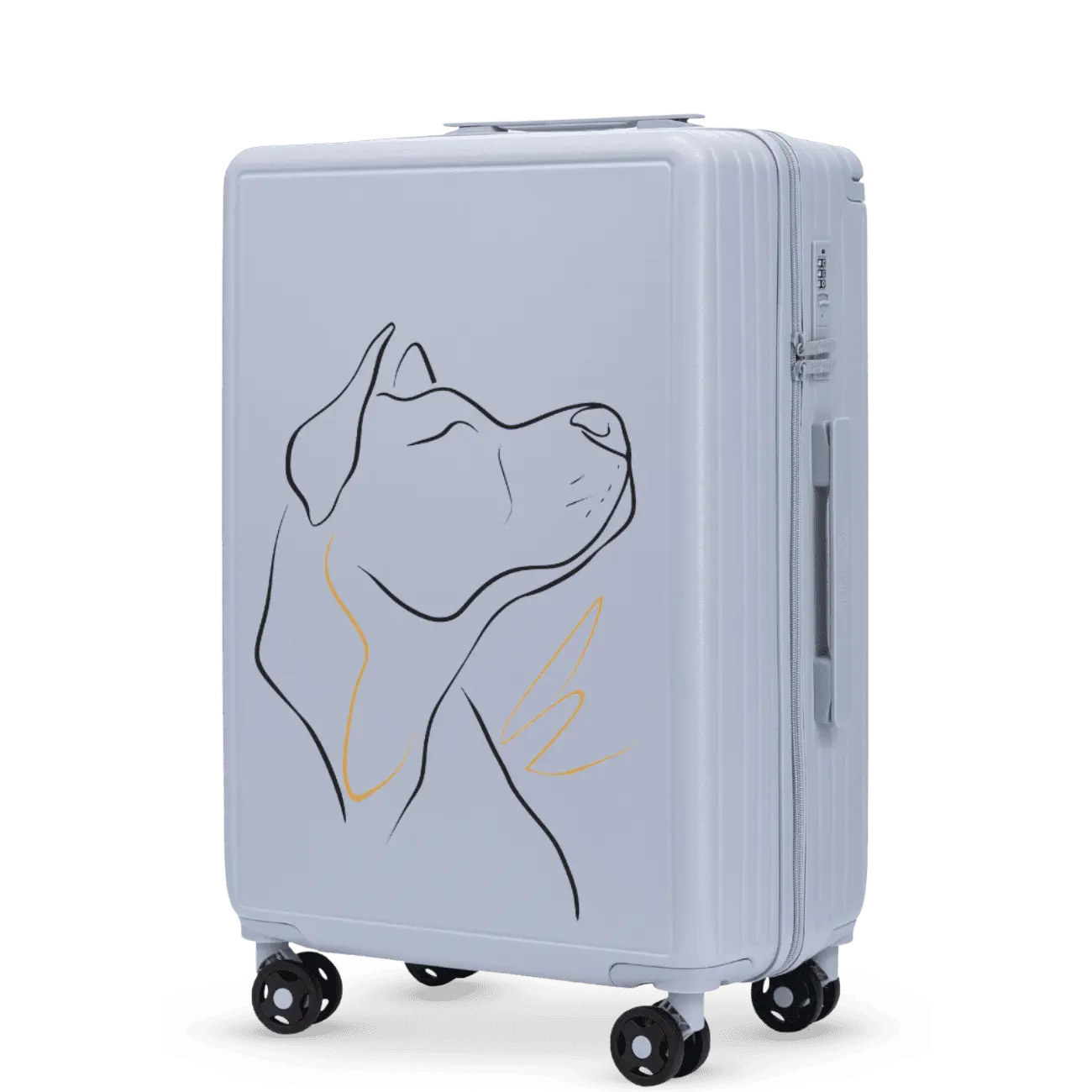 Walizka średnia Wings ABS+ 24" Customized PASTEL BLUE DOG customized