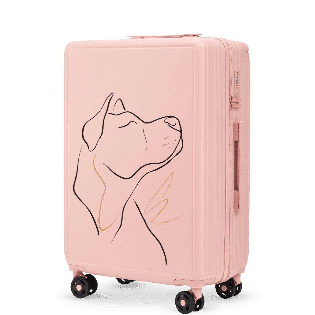 Walizka średnia Wings ABS+ 24" Customized SOFT PINK DOG customized