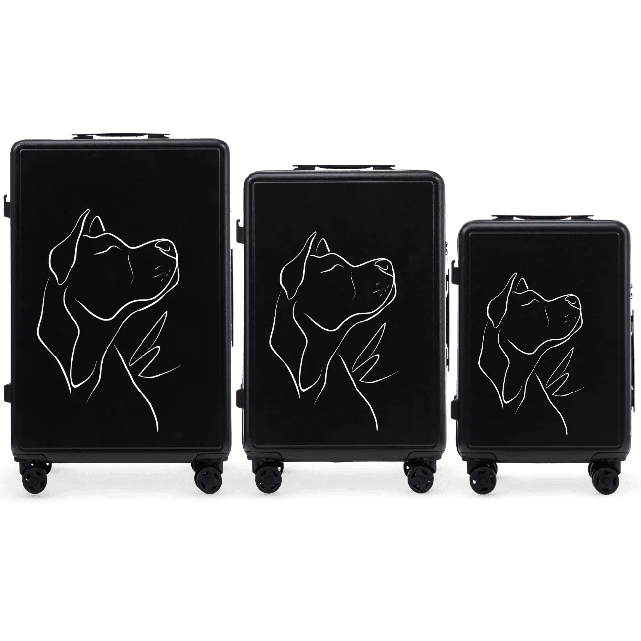Komplet 3 WALIZEK Wings ABS+ Customized BLACK DOG customized