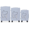 Set van 3 Wings ABS+ Customized PASTEL BLUE DOG-koffers