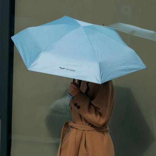 Джобен чадър WINGS Светлосин