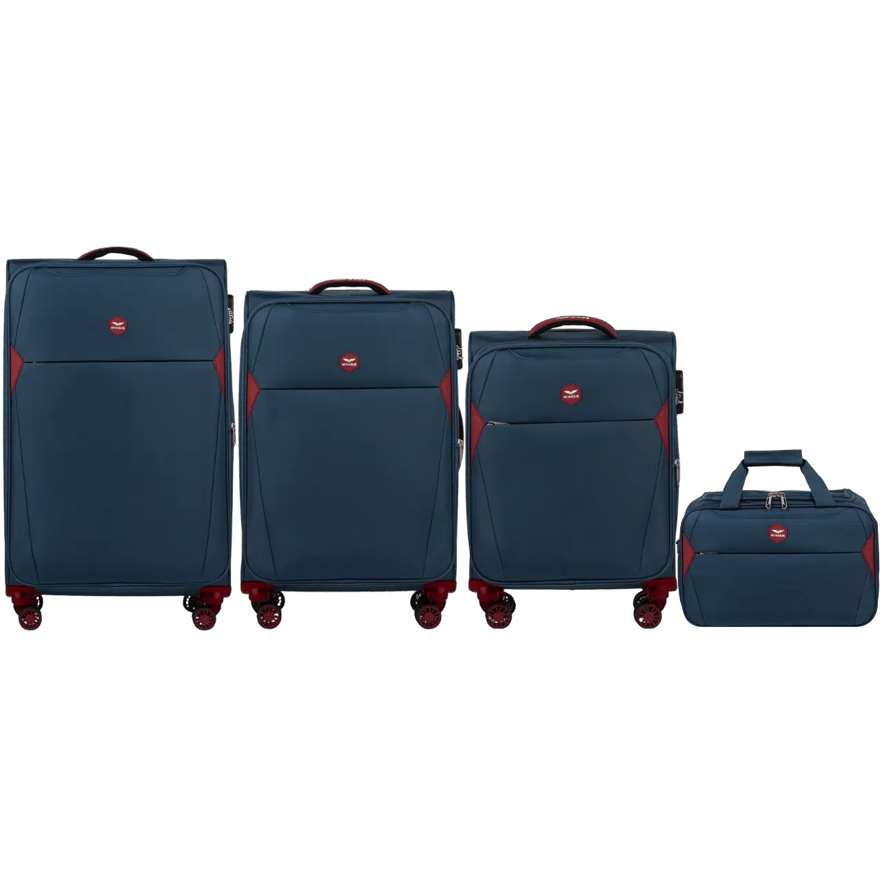 Zestaw 3 walizek DIPPER + torba podręczna Wings BLUE DIPPER COLLECTION