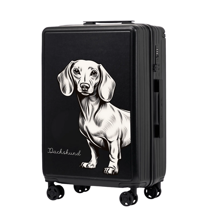 Medium Wings ABS+ Suitcase 24" Customized BLACK DACHSHUND