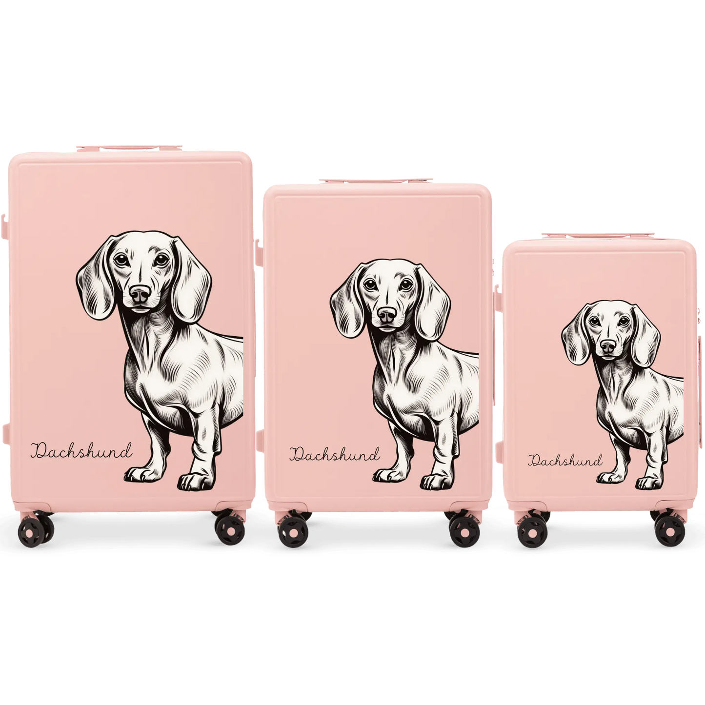Komplet 3 WALIZEK Wings ABS+ Customized SOFT PINK JAMNIK customized