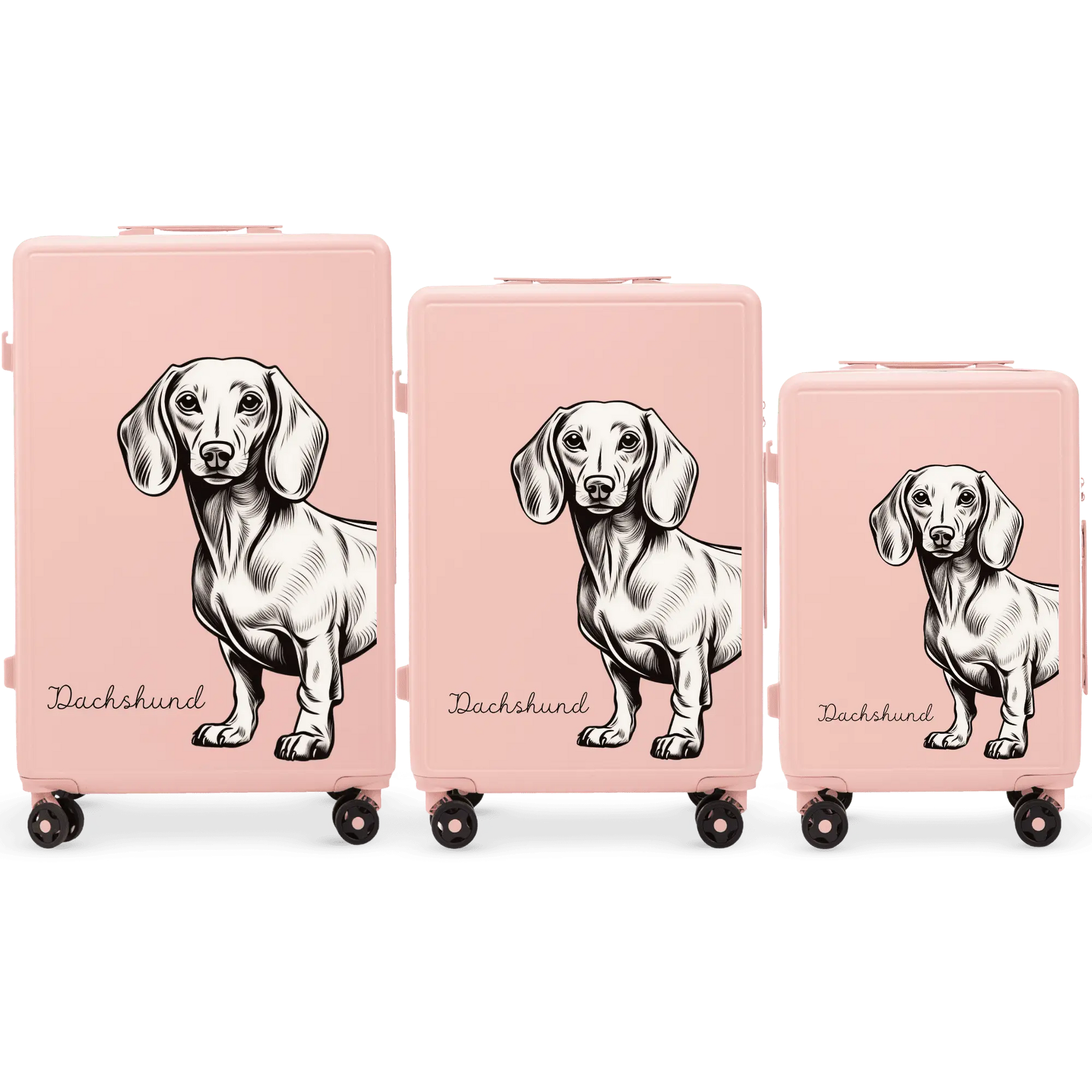Komplet 3 WALIZEK Wings ABS+ Customized SOFT PINK JAMNIK customized