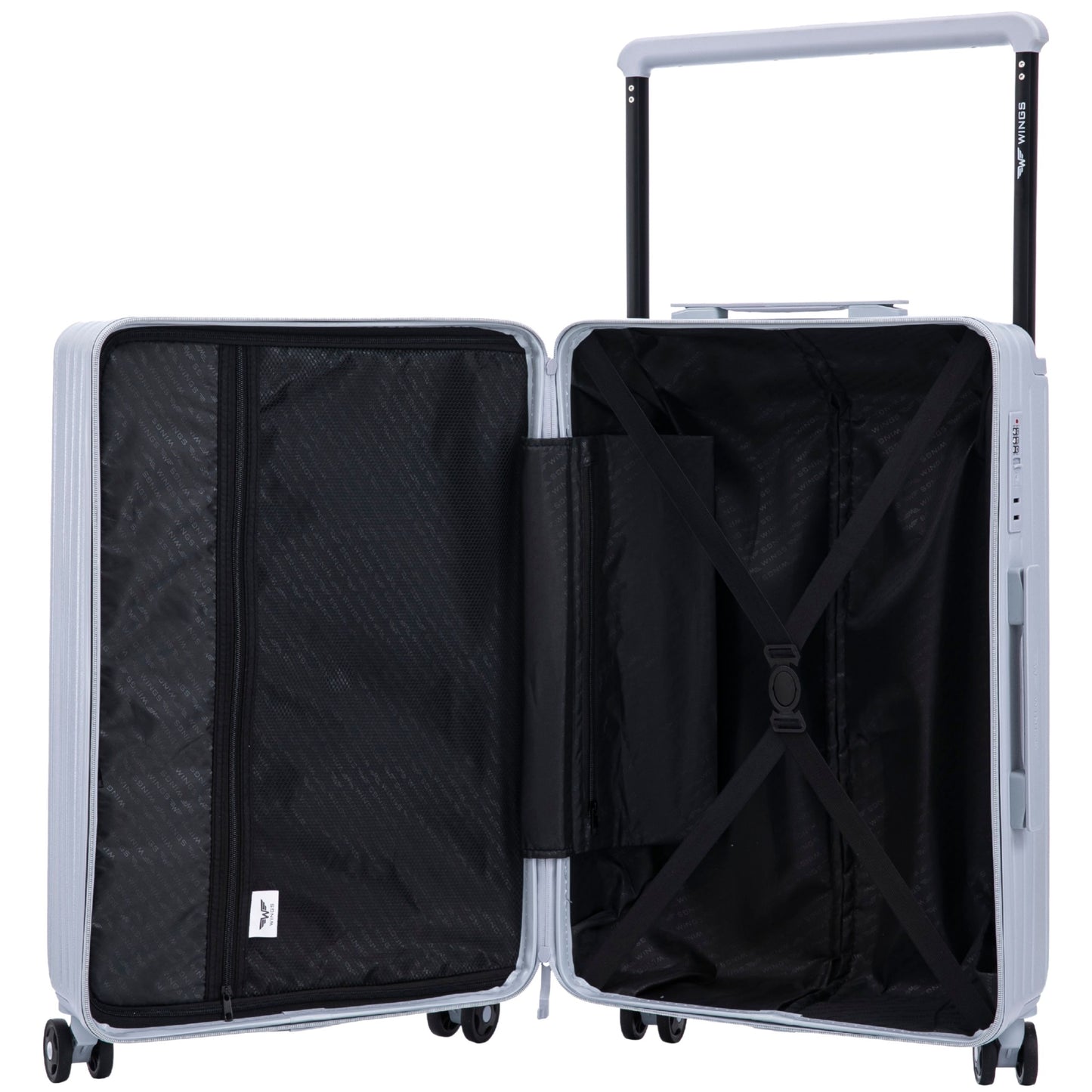 Waliză de cabină Wings ABS+ 20" Personalizată BUZE ALBASTRE PASTEL