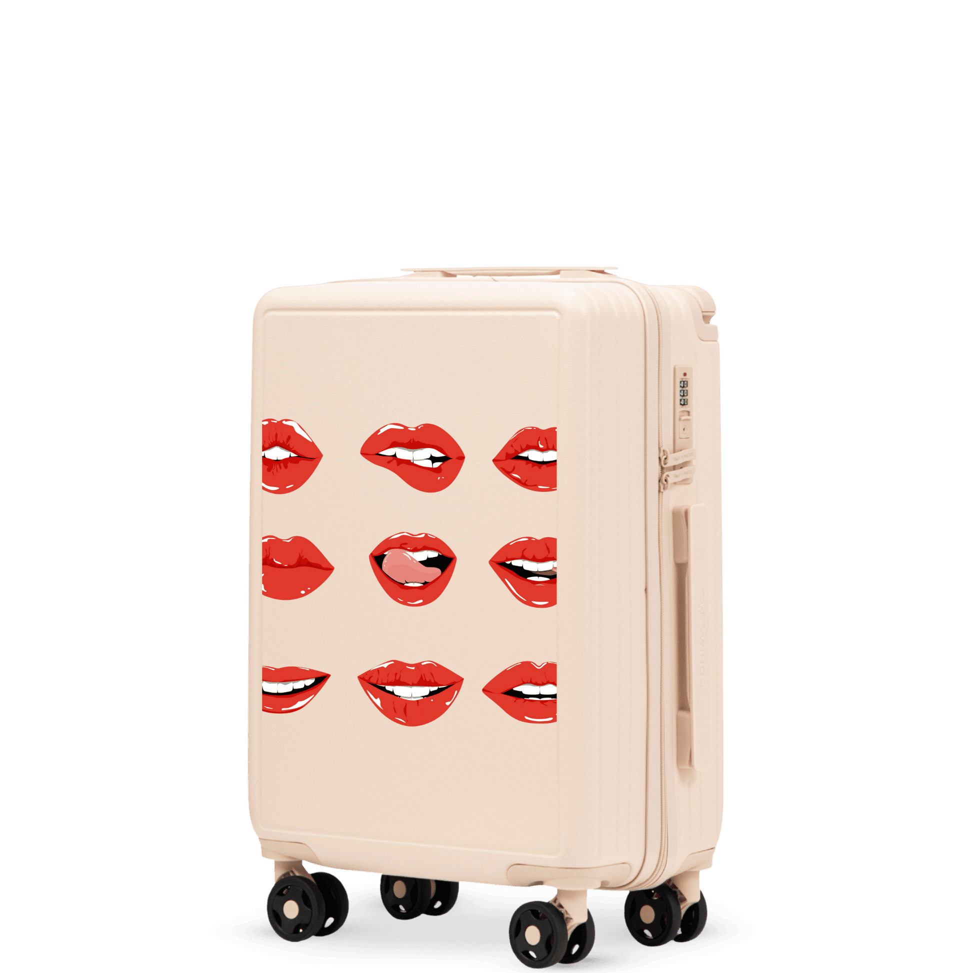 Waliză de cabină Wings ABS+ 20" personalizată DIRTY WHITE LIPS