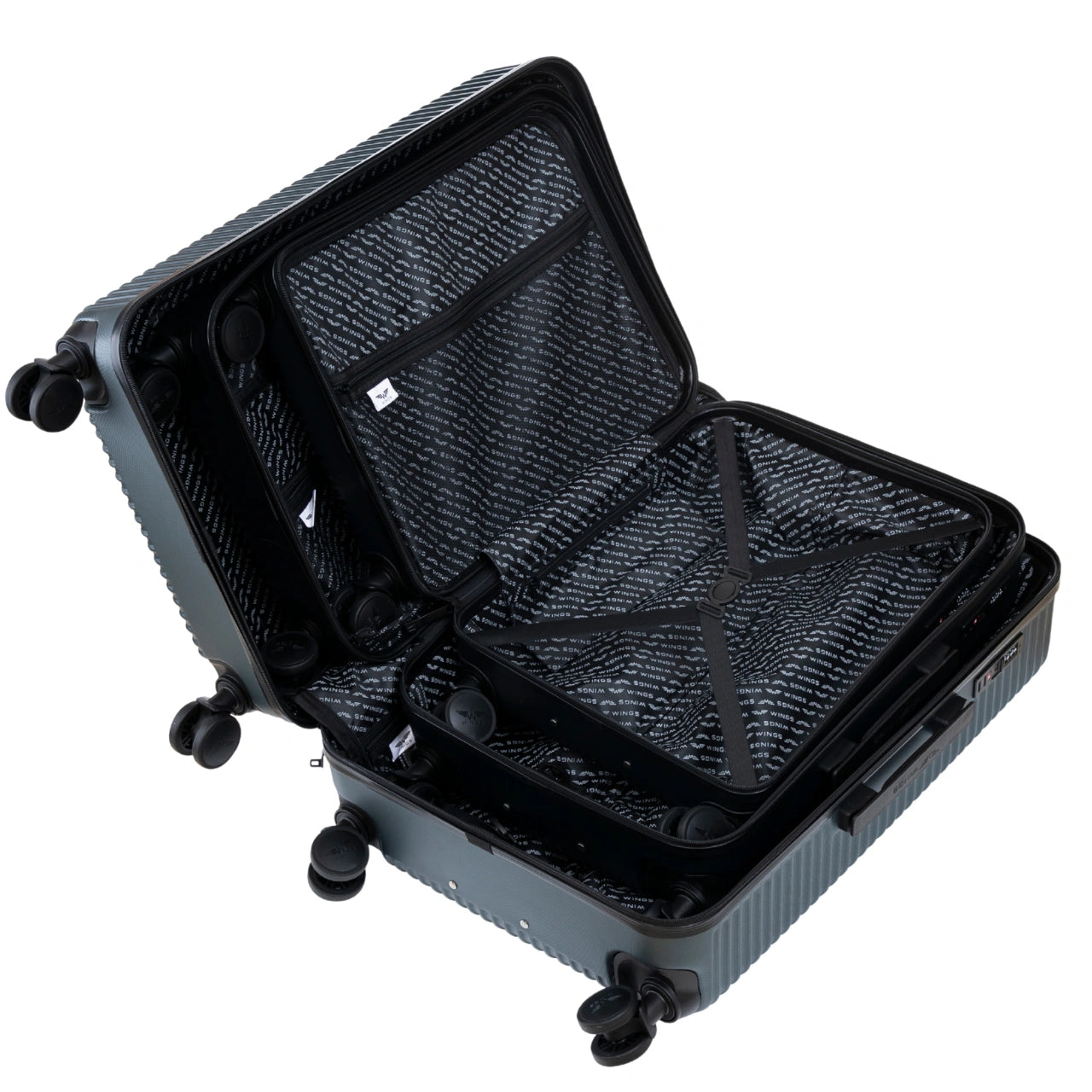 Komplekt 3 kohvrit WINGS PC ECO JACKDAW TUME ROHELINE