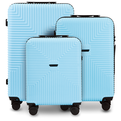 Komplet 3 kufrov WINGS PC ECO JACKDAW LIGHT BLUE