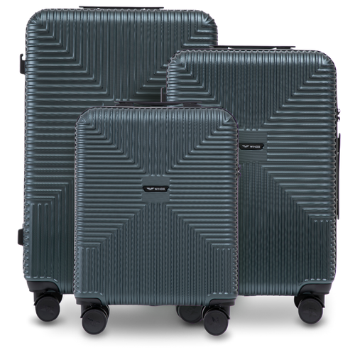 Komplet 3 kufrov WINGS PC ECO JACKDAW TMAVOZELENEJ