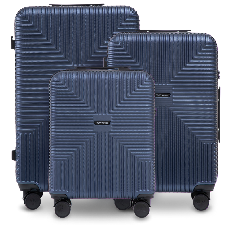 Komplekts 3 WINGS PC ECO BLUE koferi