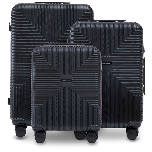 Komplet 3 kufrov WINGS PC ECO BLACK
