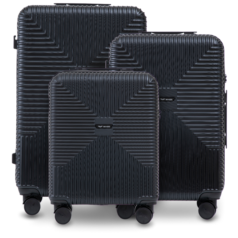 Juego de 3 maletas WINGS PC ECO BLACK