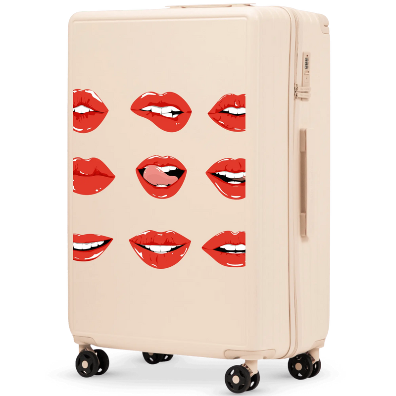Large Wings ABS+ Suitcase 28" Customized DIRTY WHITE LIPS